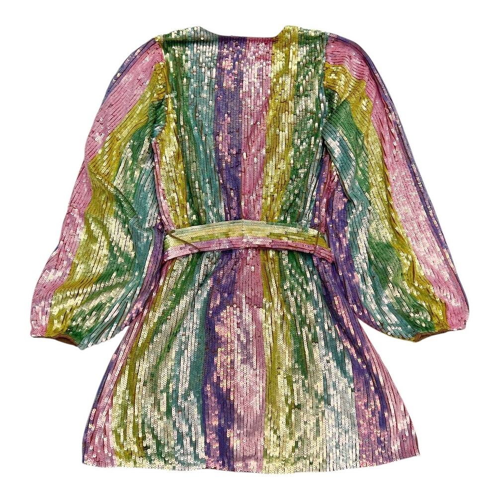 Show Me Your Mumu Wear Me Out Dress in Rainbow Stripe Sequins size Small - Picture 8 of 13